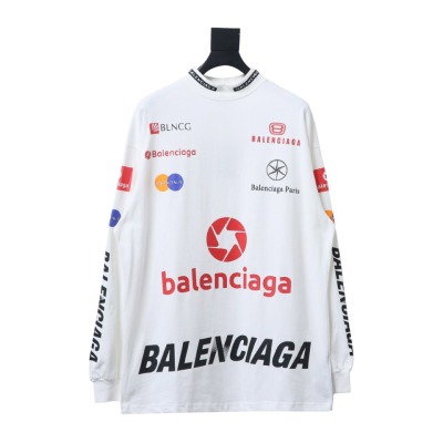 Balenciaga 23ss multi-element print full-mark long-sleeved T-shirt 2 01