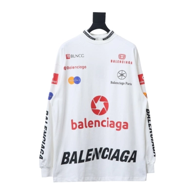 Balenciaga 23ss multi-element print full-mark long-sleeved T-shirt 2 01