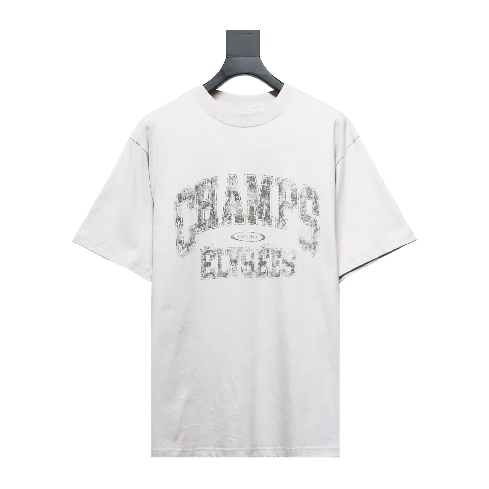 Ba*len*cia*ga 24ss blurred letter distressed printed washed t-shirts