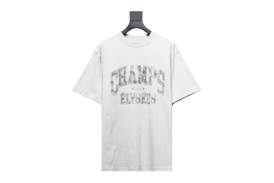  Balenciaga 24ss Blurred Letter Distressed Printed Washed T-Shirts 01