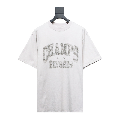  Balenciaga 24ss Blurred Letter Distressed Printed Washed T-Shirts 01