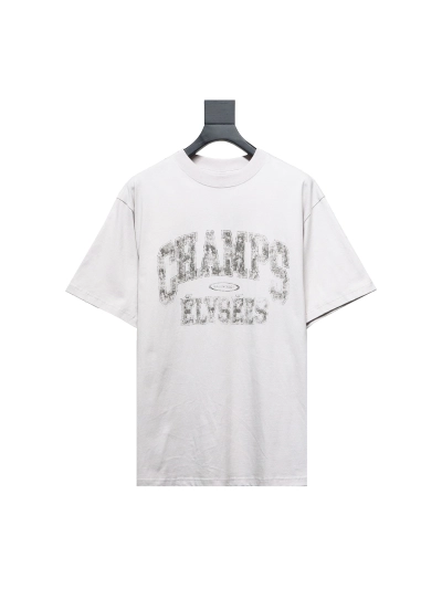  Balenciaga 24ss Blurred Letter Distressed Printed Washed T-Shirts 01