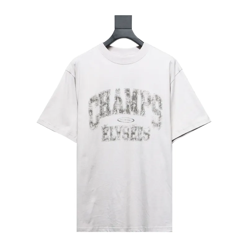  Balenciaga 24ss Blurred Letter Distressed Printed Washed T-Shirts
