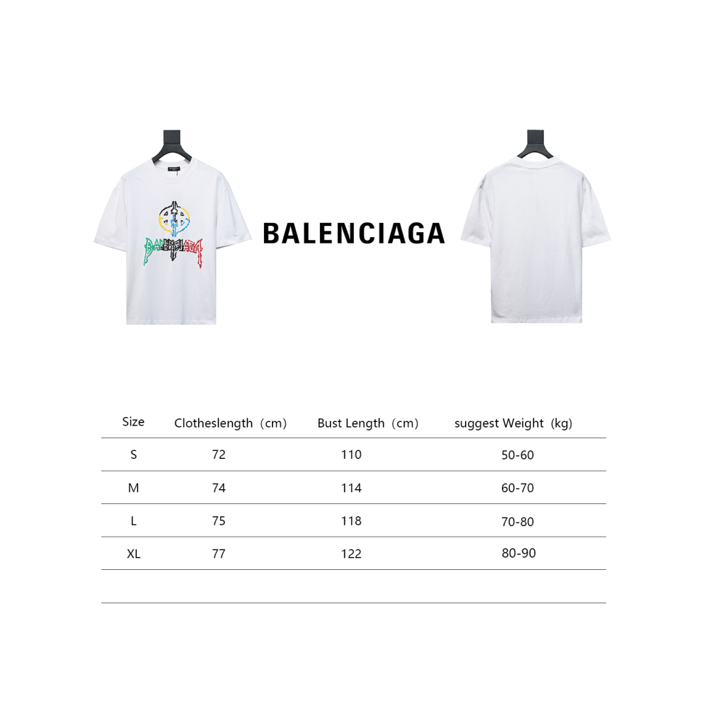 Balenciaga 24ss colorful letter logo foam print T-shirts 1