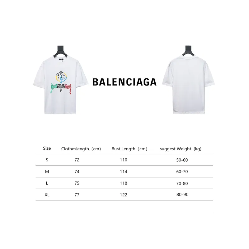  Balenciaga 24ss colorful letter logo foam print T-shirts 1
