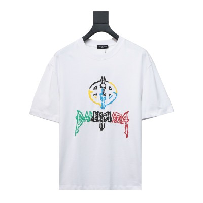  Balenciaga 24ss colorful letter logo foam print T-shirts 1 01