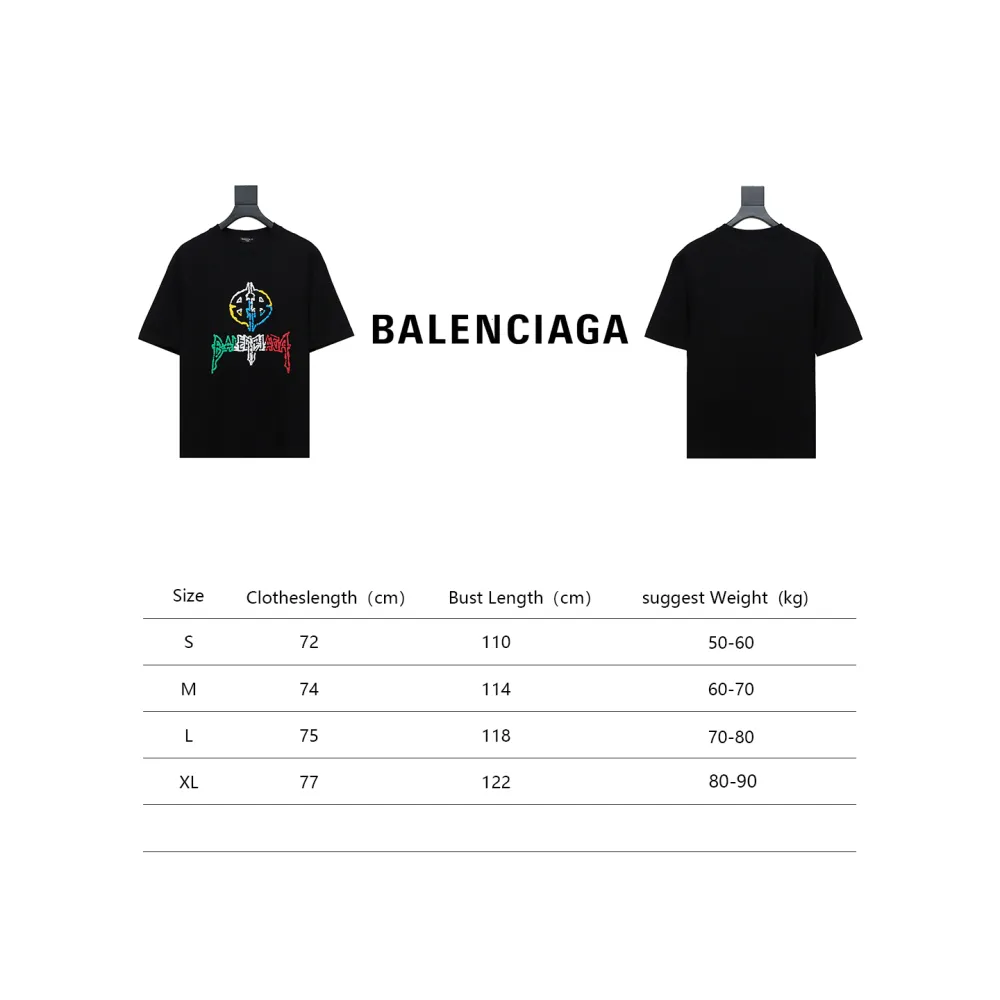 Balenciaga 24ss colorful letter logo foam print T-shirts 2