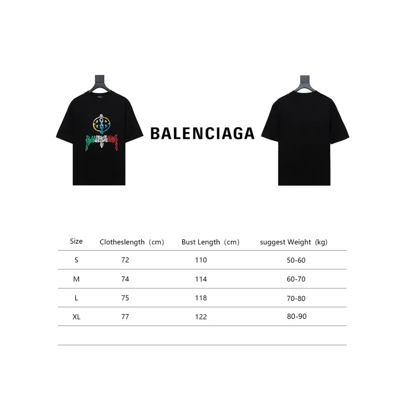Balenciaga 24ss colorful letter logo foam print T-shirts 2