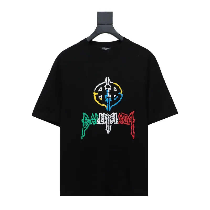 Balenciaga 24ss colorful letter logo foam print T-shirts 2