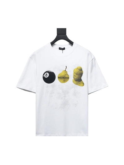  Balenciaga 24ss Custard Apple Printed T-Shirts 01