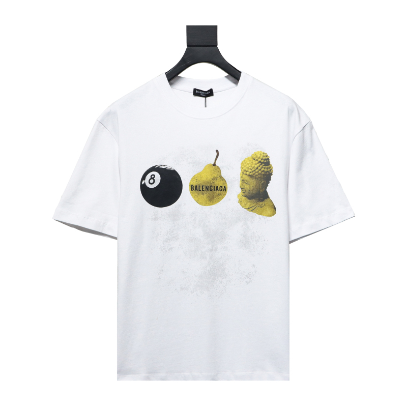  Balenciaga 24ss Custard Apple Printed T-Shirts