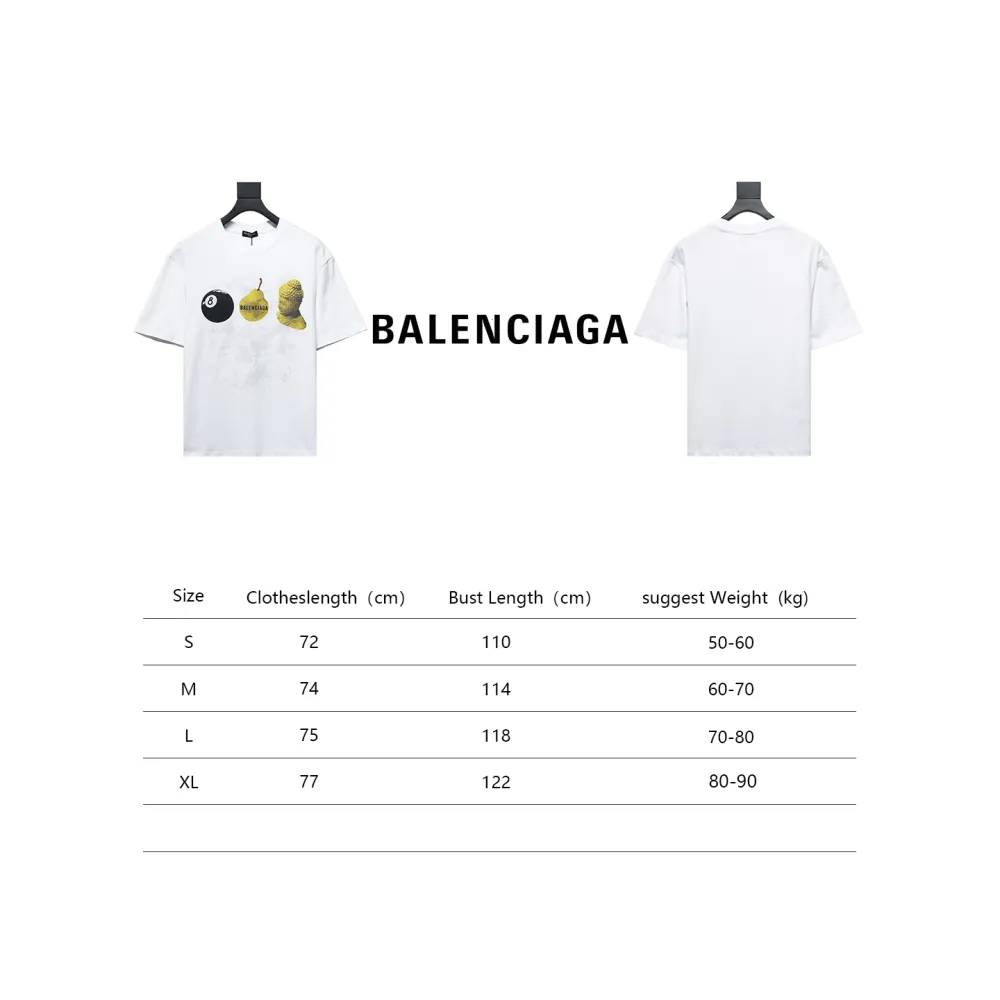  Balenciaga 24ss Custard Apple Printed T-Shirts