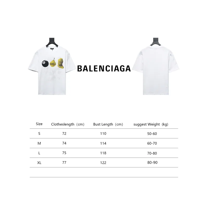  Balenciaga 24ss Custard Apple Printed T-Shirts