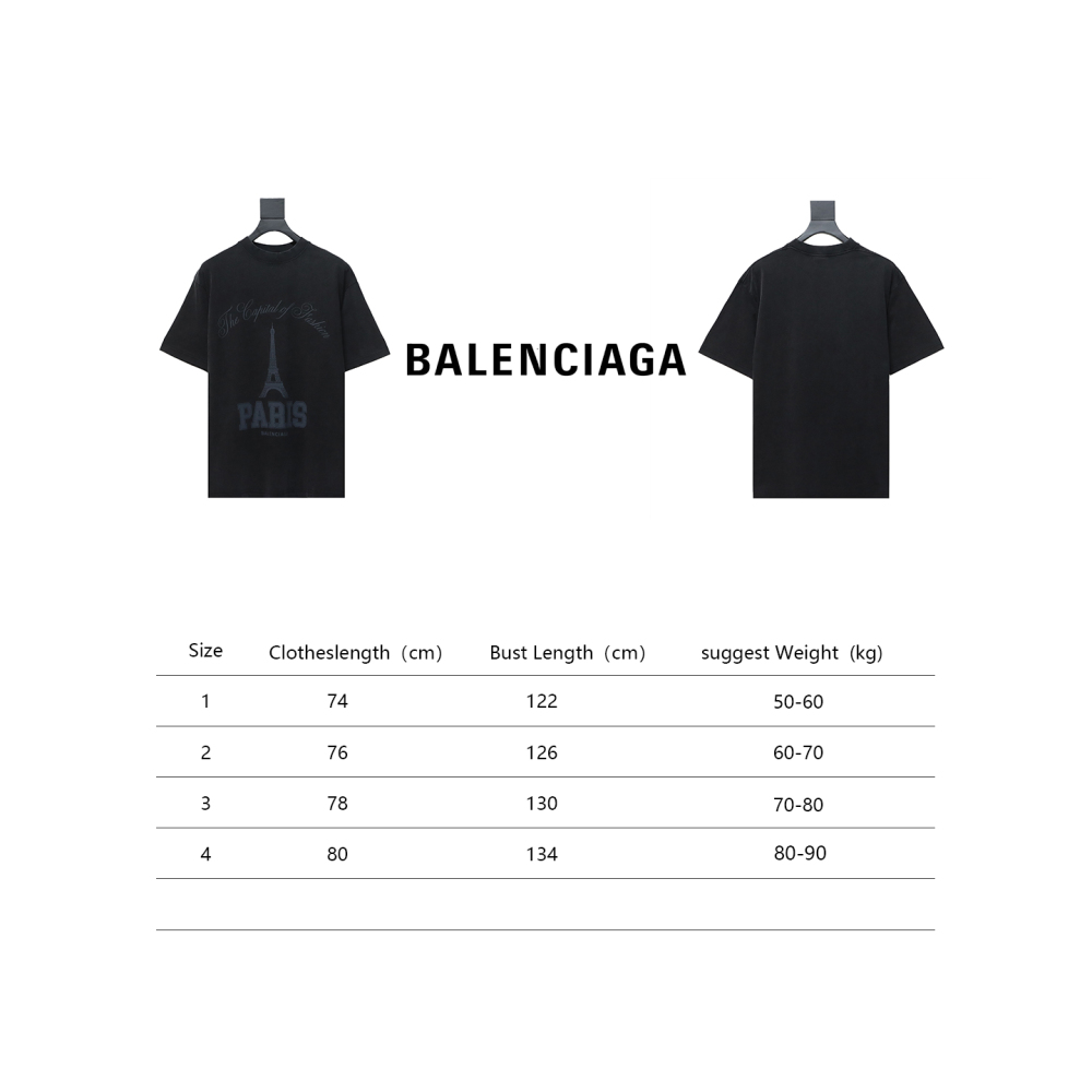 Balenciaga 24ss distressed iron tower washed T-Shirts