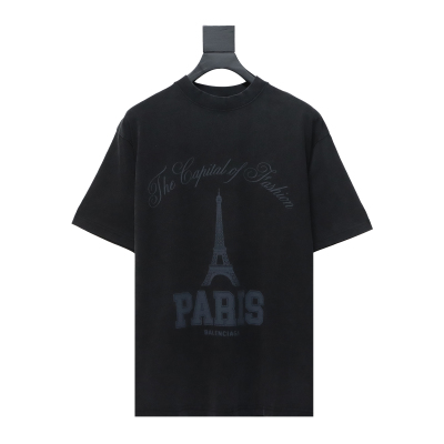 Balenciaga 24ss distressed iron tower washed T-Shirts 01