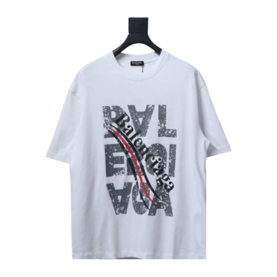 Balenciaga 24ss mottled distressed letter logo T-Shirts shirt 2 01