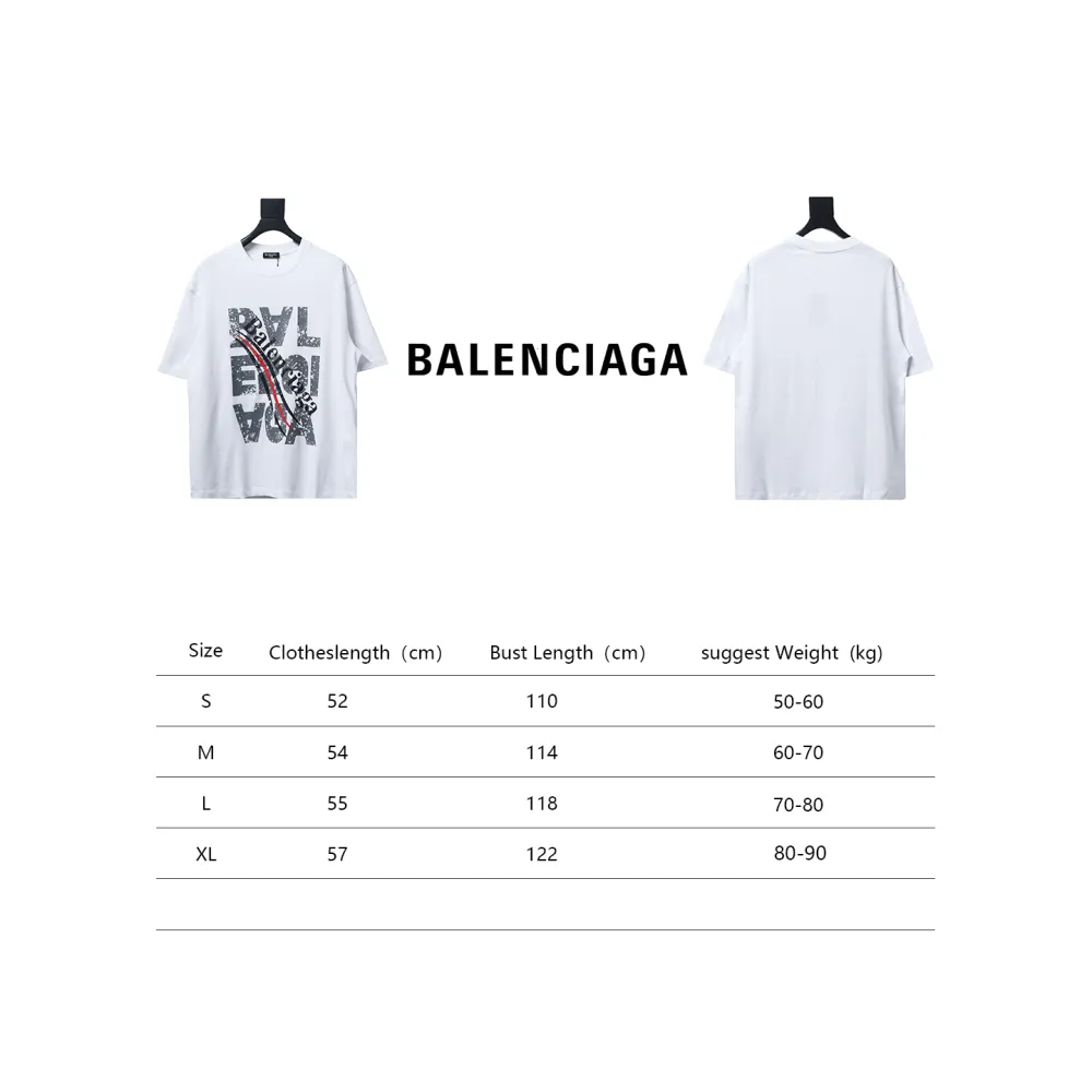 Balenciaga 24ss mottled distressed letter logo T-Shirts shirt 2