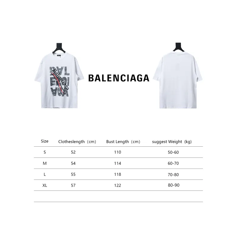 Balenciaga 24ss mottled distressed letter logo T-Shirts shirt 2