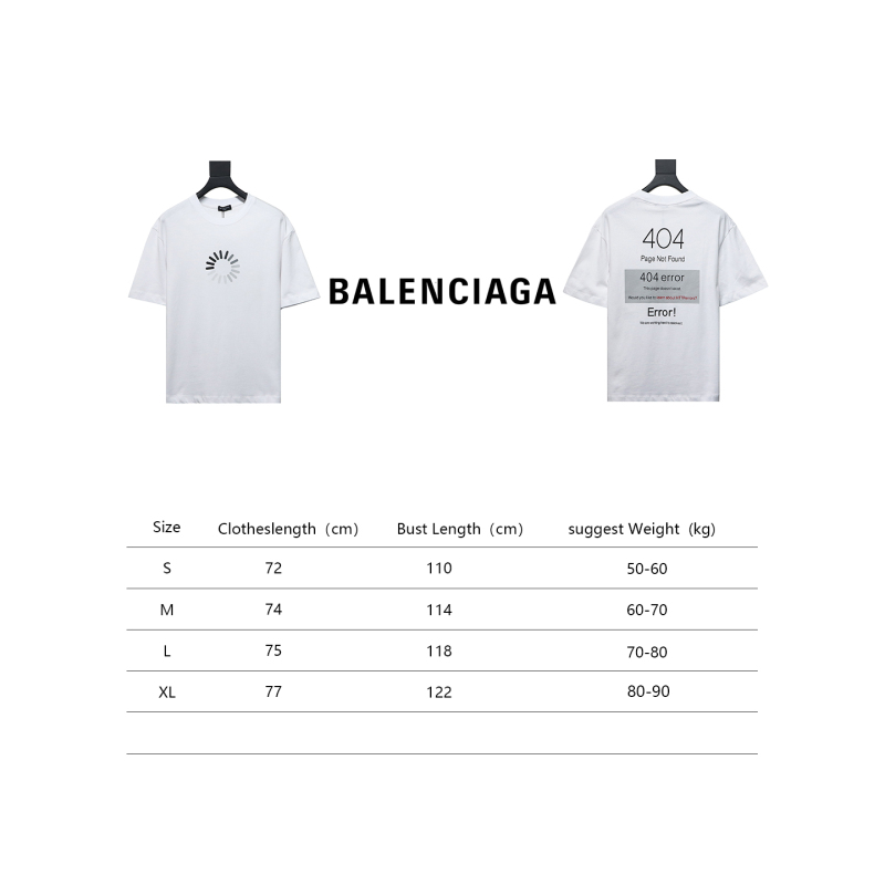 Balenciaga 24ss Network loading 404 printed T-Shirts 2