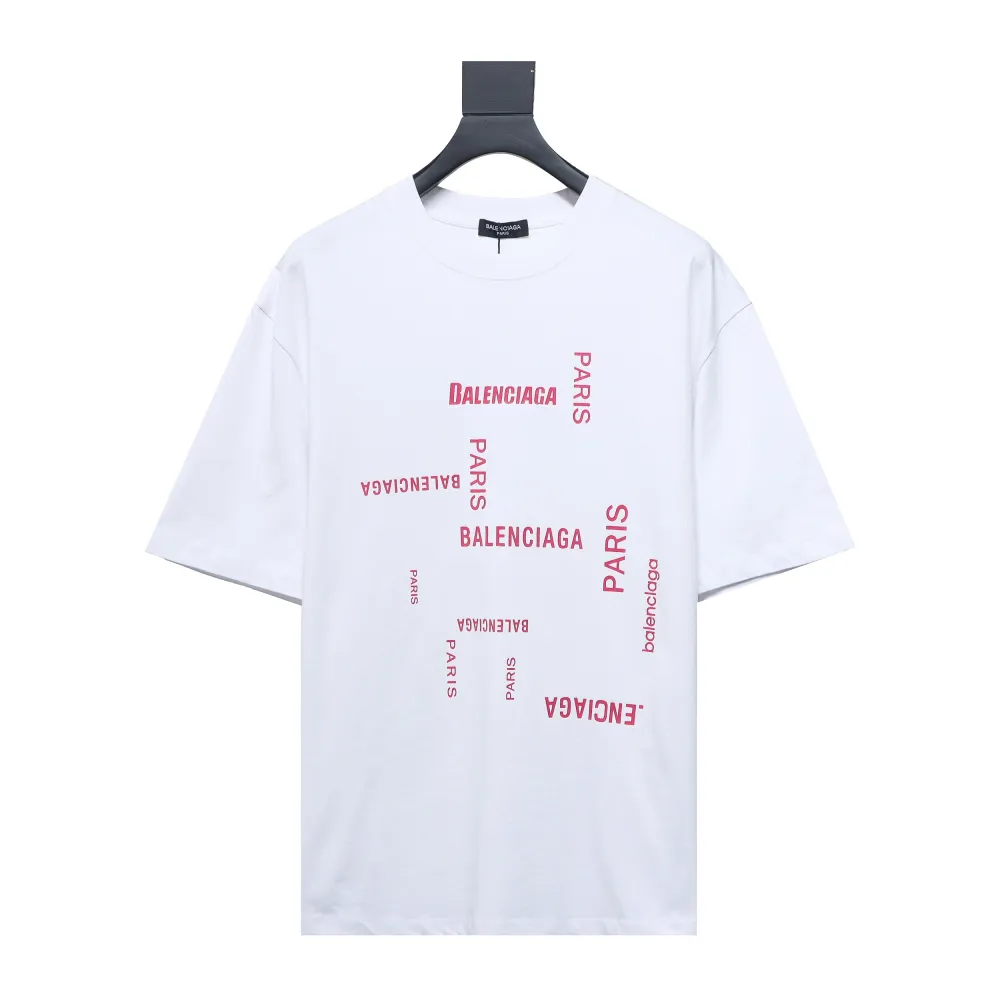Balenciaga 24ss pink letter print T-Shirts shirt 1