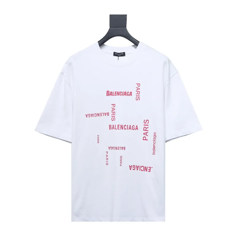 Balenciaga 24ss pink letter print T-Shirts shirt 1