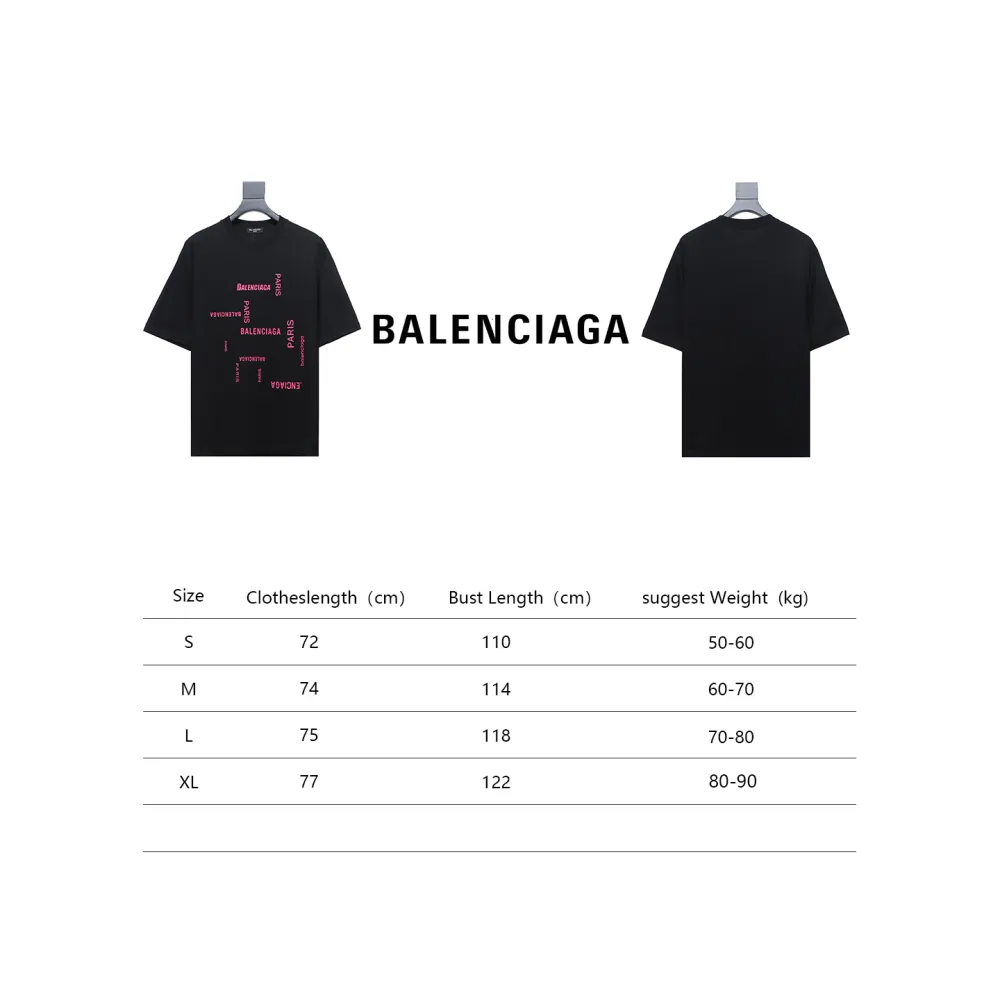 Ba*len*cia*ga 24ss pink letter print t-shirts shirt 2