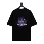 Balenciaga 24ss three-dimensional glue graffiti double B letter print T-Shirts 2