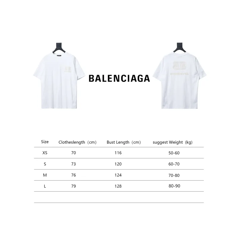 BALENCIAGA BB reverse letter embroidered T-Shirts T-shirt