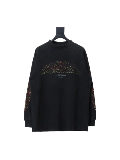 Balenciaga BLCG 23SS new Sanskrit disaster flame print long sleeve 01