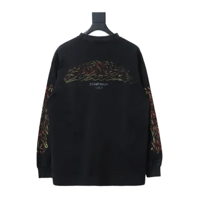 Balenciaga BLCG 23SS new Sanskrit disaster flame print long sleeve T-shirt 02