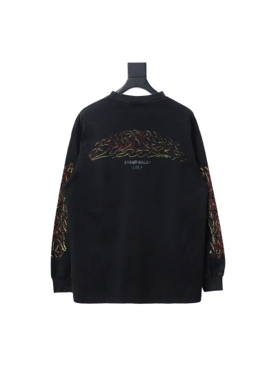 Balenciaga BLCG 23SS new Sanskrit disaster flame print long sleeve 02