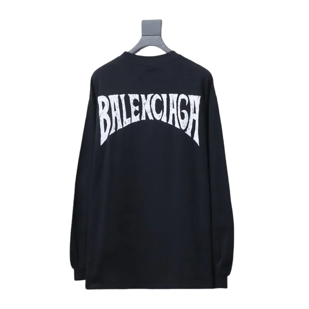 Balenciaga BLCG 24SS beach painting night scene print long-sleeved T-shirt 1