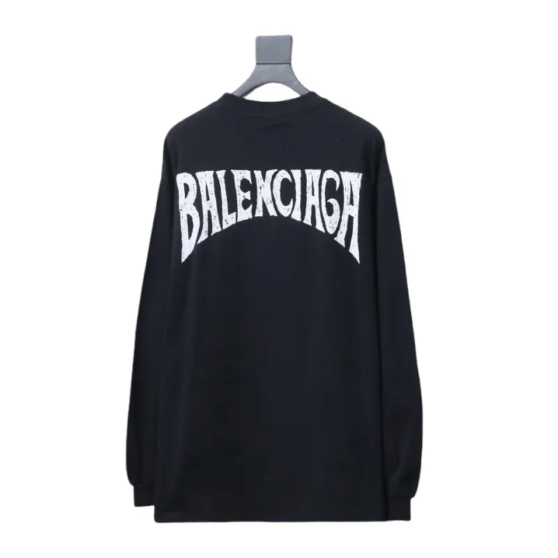 Balenciaga BLCG 24SS beach painting night scene print long-sleeved T-shirt 1