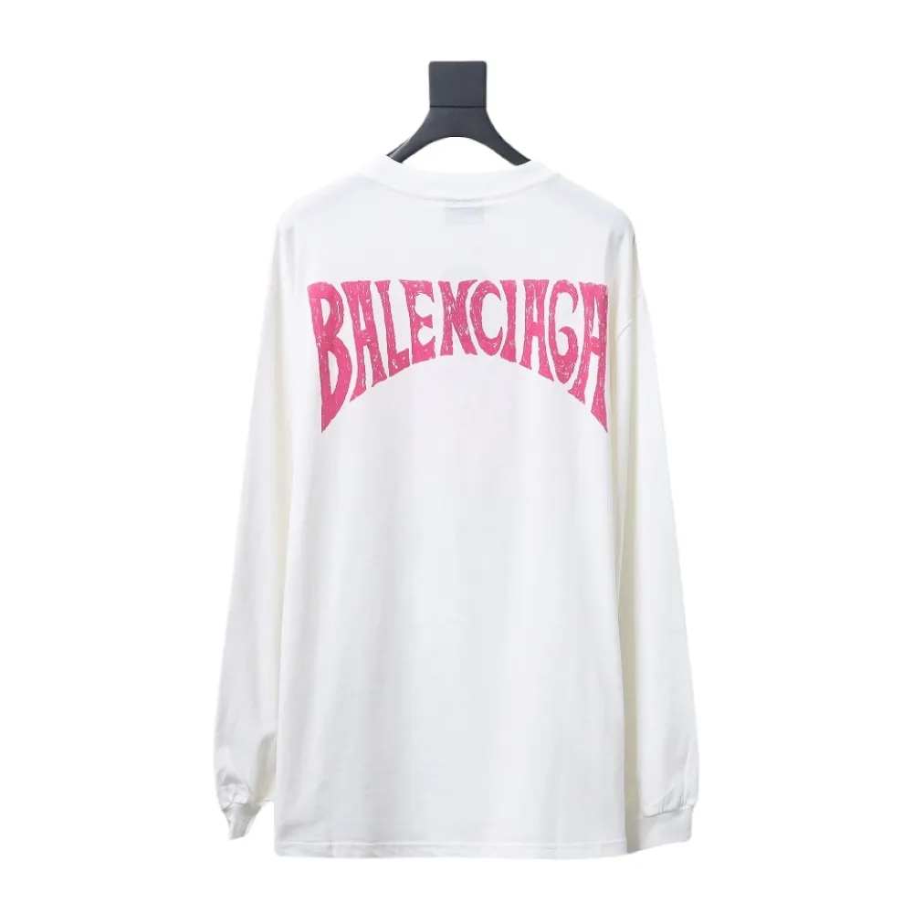 Balenciaga BLCG 24SS beach painting night scene print long-sleeved T-shirt 2