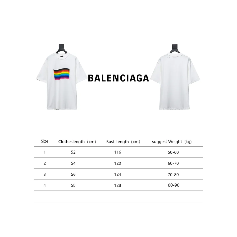  Balenciaga BLCG 24ss reverse wear rainbow stripe print T-Shirts T-Shirts 1