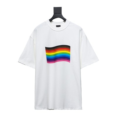 Balenciaga BLCG 24ss reverse wear rainbow stripe print T-Shirts T-Shirts 1 01