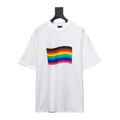  Balenciaga BLCG 24ss reverse wear rainbow stripe print T-Shirts T-Shirts 1 01
