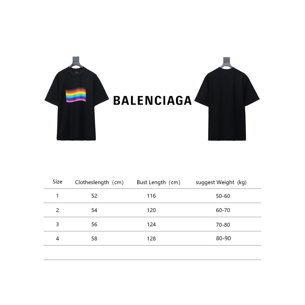 Balenciaga BLCG 24ss reverse wear rainbow stripe print T-Shirts T-Shirts 2