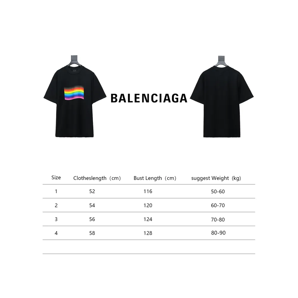 Balenciaga BLCG 24ss reverse wear rainbow stripe print T-Shirts T-Shirts 2