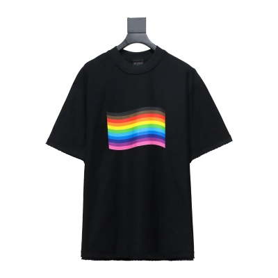 Balenciaga BLCG 24ss reverse wear rainbow stripe print T-Shirts T-Shirts 2 01