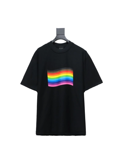  Balenciaga BLCG 24ss reverse wear rainbow stripe print T-Shirts T-Shirts 2 01