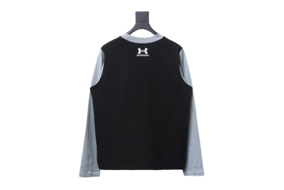  BALENCIAGA co-branded Under Armour front and back embroidered color-blocked long-sleeved T-shirt 02
