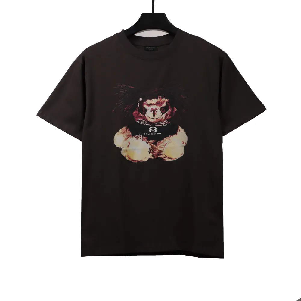  Balenciaga Devil Bear Printed T-Shirts