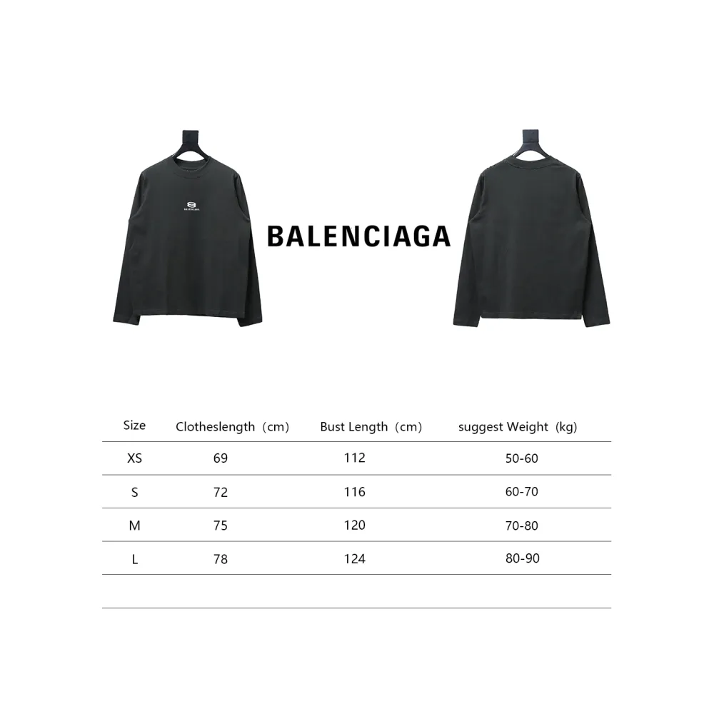  Balenciaga embroidered double ring long sleeve T-Shirts 2