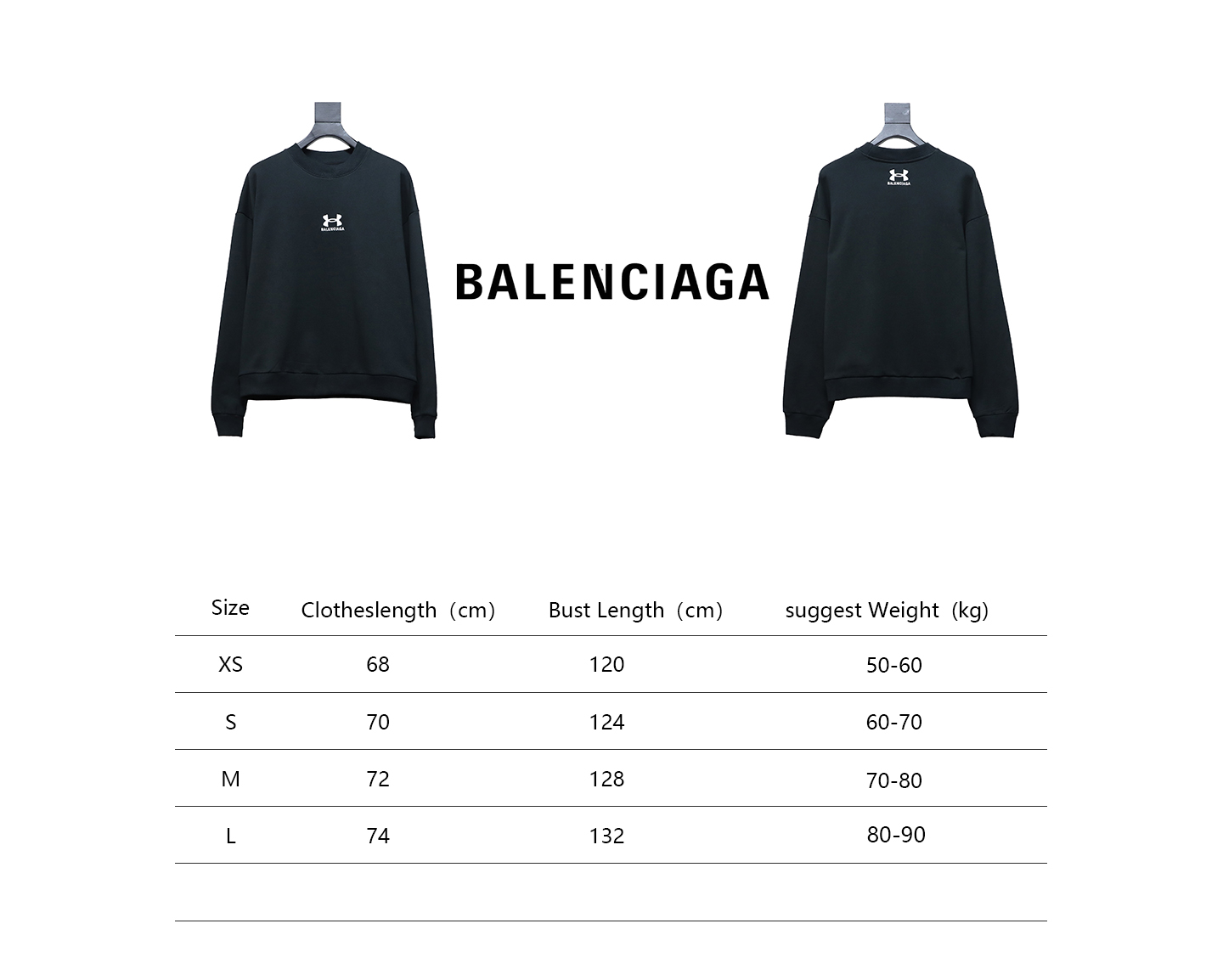 Balenciage24S Under Armour co-branded embroidered T-shirt long sleeves