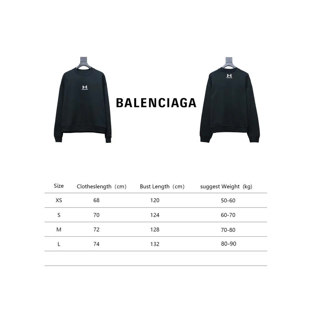  Balenciage24S Under Armour co-branded embroidered T-shirt long sleeves