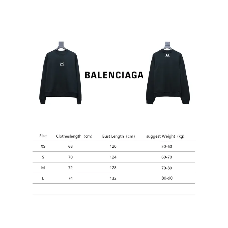  Balenciage24S Under Armour co-branded embroidered T-shirt long sleeves