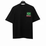  Balenciage chest double B print T-Shirts black