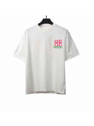 Balenciaga chest double B print T-Shirts white 01