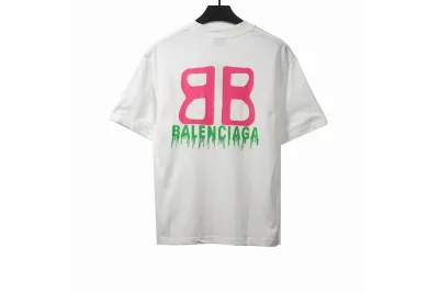 Balenciaga chest double B print T-Shirts white 02